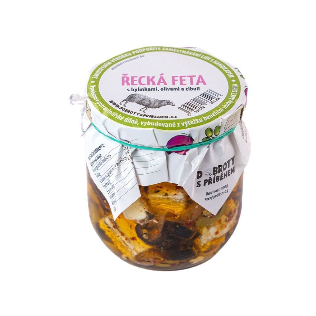 Nakládaná řecká Feta s bylinkami a olivami 390 g