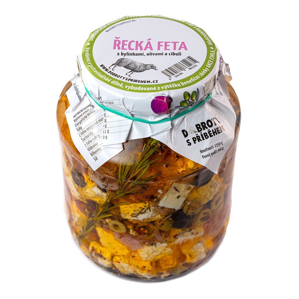 Nakládaná řecká Feta s bylinkami a olivami 1550 g