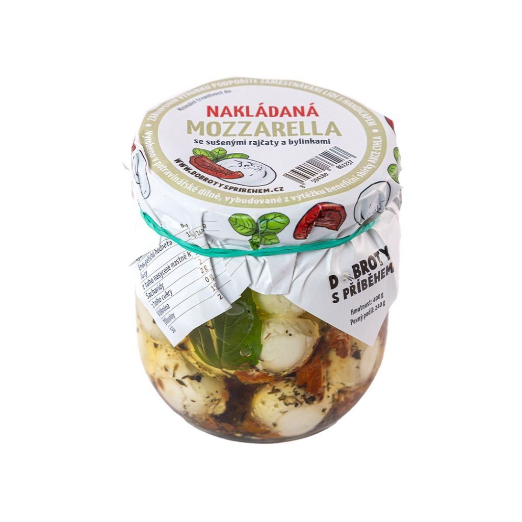 Nakládaná Mozzarella s rajčaty a bylinkami 400 g