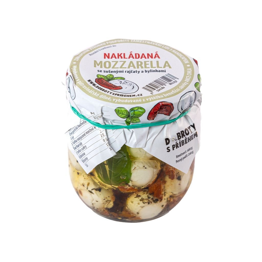 Nakládaná Mozzarella s rajčaty a bylinkami 400 g