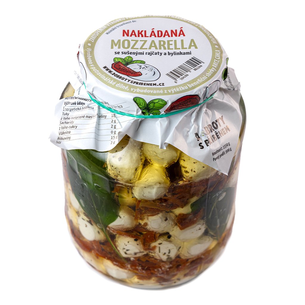 Nakládaná Mozzarella s rajčaty a bylinkami 1550 g