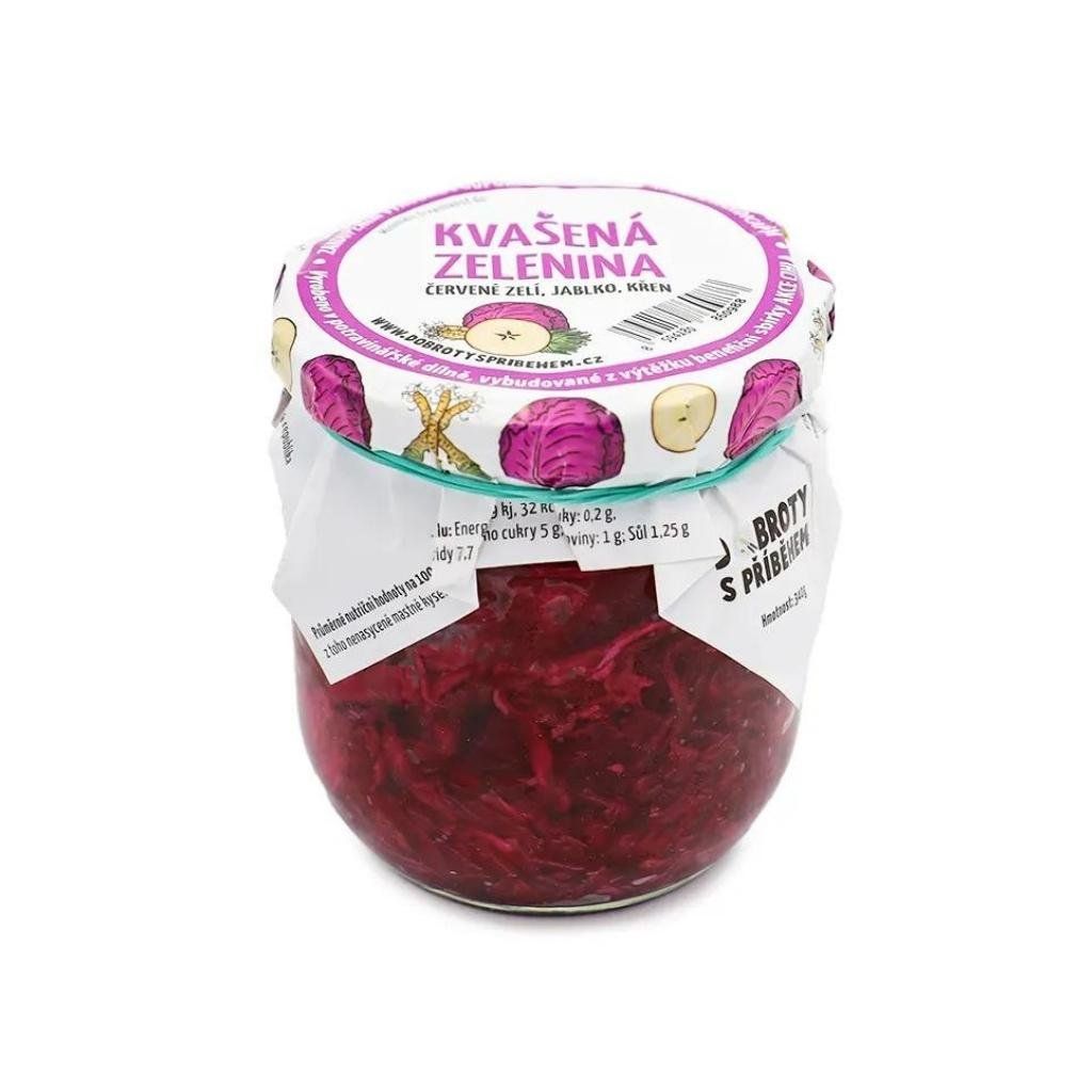 Kvašená zelenina - ZELÍ, JABLKO, KŘEN 340g