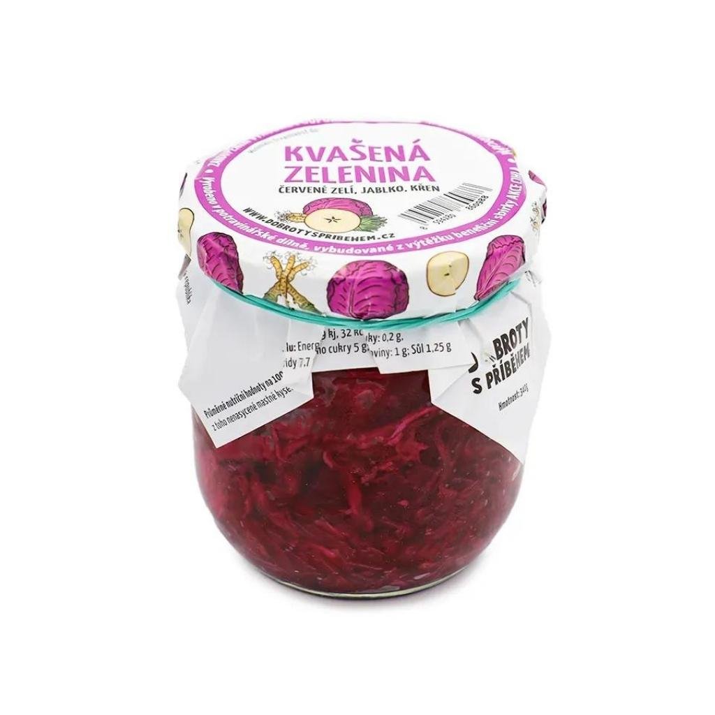 Kvašená zelenina - ZELÍ, JABLKO, KŘEN 340g