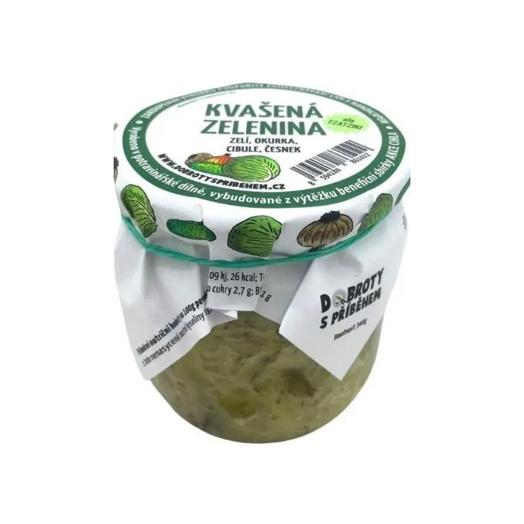 Kvašená zelenina - ZELÍ, OKURKA, CIBULE, ČESNEK 340g