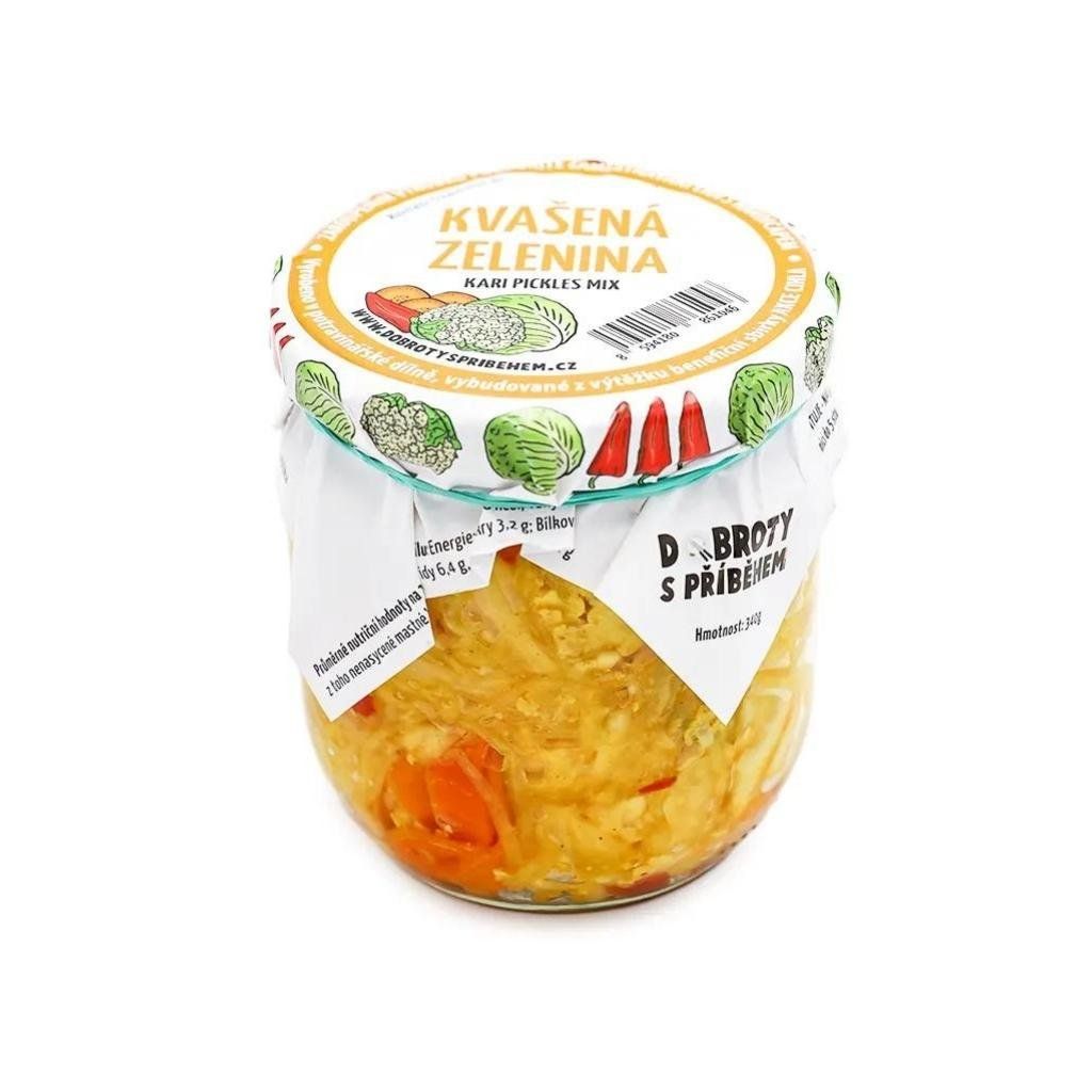 Kvašená zelenina - KVĚTÁK, ZELÍ, MRKEV, PAPRIKA, ŘEDKEV na Kari 340g