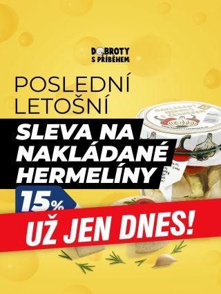 Poslední akce tohoto roku! 💥 Dnes máte poslední šanci nakoupit své oblíbené nakládané hermelíny s 15% slevou. ✨ Hermelínů...